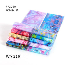 Load image into Gallery viewer, Holographic Nail Foil Transfer Set Sticker Decal Nail Art Foils Designer Marble Nail Decoration Sliders Wraps Manicure  Women Kids Girls Manicure Decoration Nail Art Supplies 3D Self-Adhesive Nail Decals Designer Nail Stickers for Acrylic Nails
