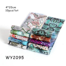 Load image into Gallery viewer, Holographic Nail Foil Transfer Set Sticker Decal Nail Art Foils Designer Marble Nail Decoration Sliders Wraps Manicure  Women Kids Girls Manicure Decoration Nail Art Supplies 3D Self-Adhesive Nail Decals Designer Nail Stickers for Acrylic Nails
