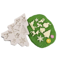 Load image into Gallery viewer, Christmas Decorating Pattern Silica Gel Cake Molds Baking Appliance Chocolate Sugar Cake Decoration Tools Silicone Mold Christmas Tree Snowman Santa Socks Bells Snowflake Shapes Mold Baking Tray
