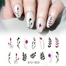 Load image into Gallery viewer, 3D Nail Stickers Leaves Butterfly Panda Love Heart Design Stickers For Nails Manicure Foil Nail Art Decor  Girls Manicure Decoration Nail Art Supplies 3D Self-Adhesive Nail Decals Designer Nail Stickers for Acrylic Nails

