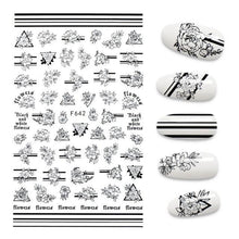 Load image into Gallery viewer, 3D Nail Stickers Leaves Butterfly Panda Love Heart Design Stickers For Nails Manicure Foil Nail Art Decor  Girls Manicure Decoration Nail Art Supplies 3D Self-Adhesive Nail Decals Designer Nail Stickers for Acrylic Nails
