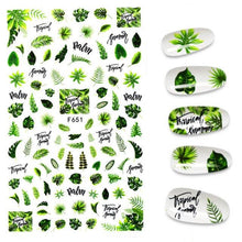 Load image into Gallery viewer, 3D Nail Stickers Leaves Butterfly Panda Love Heart Design Stickers For Nails Manicure Foil Nail Art Decor  Girls Manicure Decoration Nail Art Supplies 3D Self-Adhesive Nail Decals Designer Nail Stickers for Acrylic Nails
