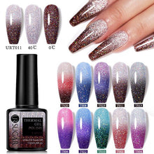 Load image into Gallery viewer, Thermal Shiny Nail Polish Change Color Effect Gel UV Semi Permanent Stylish Three Layer Effect For Womens

