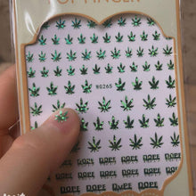 Load image into Gallery viewer, New Mixed Acrylic Stickers Manicure Decoration Weed Leaf Designs Nail Accessories Nail Art Decals Water Transfer Nail Decals Sticker For Pretty Girl Self-Adhesive Nail Decals Designer Nail Stickers for Acrylic
