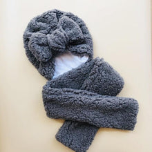 Load image into Gallery viewer, Baby Cotton Hat  Autumn Winter Children Scarf Hat Sets  Bowknot Ear Baby Girl Boy Warm Beanies Cap Neck Warmer Scarf Fleece Balaclava Hood Ski Mask Cold Weather Face Mask Neck Warmer Winter Nose Warmer
