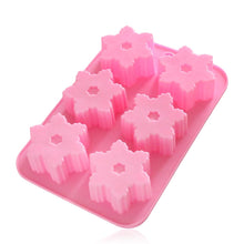 Load image into Gallery viewer, Snowflake Chocolate Mold Soap Silicone Ice Tray Cake  Christmas Mould 6 Cavities Baking Pastry Tools Silicone Snowflake Molds Cake Pans Cookie Trays Handmade Soap Making Mould

