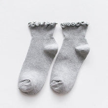 Load image into Gallery viewer, Candy High Quality Lace Solid Color Cute Sweet Girl Fashion Socks Pure Cotton Wood Ear Light Mouth Cotton Novelty Socks Unisex Crew Socks For Men And Women
