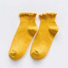 Load image into Gallery viewer, Candy High Quality Lace Solid Color Cute Sweet Girl Fashion Socks Pure Cotton Wood Ear Light Mouth Cotton Novelty Socks Unisex Crew Socks For Men And Women
