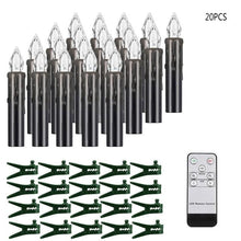 Load image into Gallery viewer, Christmas Tree Clip Candle Warm White Battery Operated Waterproof LED Flameless Taper Ivory Floating Candles with Remote Timer Ideal For Home Flameless Flashing With Remote And Suction Cup LED Candles For Halloween Birthday Garden Decoration

