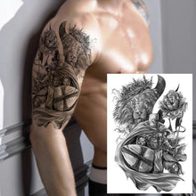 Load image into Gallery viewer, Realistic Lion Temporary Tattoo Black Warrior Sticker Waterproof Luxury Tattoo For Men Women
