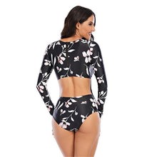 Load image into Gallery viewer, Surfing Swimsuit For Women Bikini Long Sleeve Swimwear Tiger Print Push Up Summer Bath Suit Two Piece Surfing Rash Guard Bikini Long Sleeve Swimsuit Set
