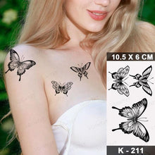 Load image into Gallery viewer, New Waterproof Temporary Tattoo Sticker Deer Animal Flash Tatoo Black Line Body Art Small Decorative Design For Womens Boys
