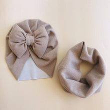 Load image into Gallery viewer, Baby Cotton Hat  Autumn Winter Children Scarf Hat Sets  Bowknot Ear Baby Girl Boy Warm Beanies Cap Neck Warmer Scarf Fleece Balaclava Hood Ski Mask Cold Weather Face Mask Neck Warmer Winter Nose Warmer
