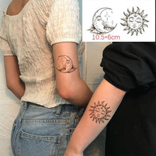 Load image into Gallery viewer, Modern Small Tattoo Sun Moon Heart Waterproof Temporary Tattoos High Quality Design For Womens
