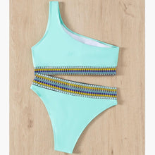 Load image into Gallery viewer, Swimwear Women Ribbed Bathing Suit Female Push Up Bikini Set Women's Bathing Suit Lace up Bikini Ribbed Two Piece Swimsuit Beachwear High Waist Bikini Women's Swimsuit
