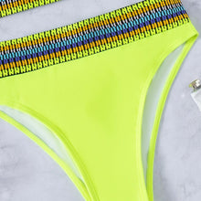 Load image into Gallery viewer, Swimwear Women Ribbed Bathing Suit Female Push Up Bikini Set Women's Bathing Suit Lace up Bikini Ribbed Two Piece Swimsuit Beachwear High Waist Bikini Women's Swimsuit
