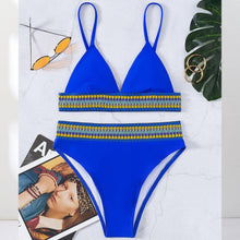 Load image into Gallery viewer, Swimwear Women Ribbed Bathing Suit Female Push Up Bikini Set Women's Bathing Suit Lace up Bikini Ribbed Two Piece Swimsuit Beachwear High Waist Bikini Women's Swimsuit
