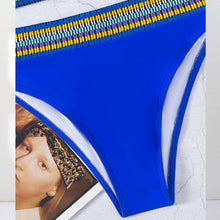 Load image into Gallery viewer, Swimwear Women Ribbed Bathing Suit Female Push Up Bikini Set Women's Bathing Suit Lace up Bikini Ribbed Two Piece Swimsuit Beachwear High Waist Bikini Women's Swimsuit
