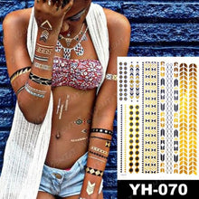 Load image into Gallery viewer, New Waterproof Temporary Tattoo Sticker Golden Silver Flower Jewelry Flash Fashion Different Design Tattoos For Womens

