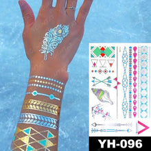 Load image into Gallery viewer, New Waterproof Temporary Tattoo Sticker Golden Silver Flower Jewelry Flash Fashion Different Design Tattoos For Womens
