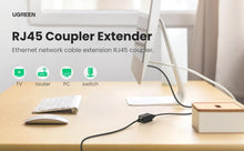 Load image into Gallery viewer, Elegant Small RJ45 Network Coupler Connector Cat7/6/5e Ethernet Adapter 8P8C Network Extender Extension Cable For Ethernet Cable Adapter Female To Female Black
