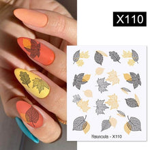 Load image into Gallery viewer, Maple Leaves 3D Nail Stickers Fall Leaf Flowers Line Sliders For Nails Self Adhesive Stickers Autumn Manicuring Decals Transfer Nail Decals Sticker For Pretty Girl Self-Adhesive Nail Decals Designer Nail Stickers for Acrylic
