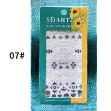 Load image into Gallery viewer, White Embossed Flower Lace 5D Sticker Decal Wedding Nail Art Designs Floral Flower Transfer Decal  Geometry  3D Wave Design Decoration for Women Girls Tape Nail Art Stickers Decal Decoration Geometry Transfer Decals Nail Art Decorations Decoration Decal
