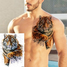 Load image into Gallery viewer, Big Black Tiger Tattoos Waterproof Leopard Tatoos Large Monster Body Arm Legs Tattoo Cool Tiger Face Temporary Tattoos For Women Men
