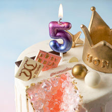 Load image into Gallery viewer, 1pcs Starry Sky Candles Birthday Cake Decoration Gradient Party Cake Decor Candles Happy Birthday Number Candles for Cake Topper Decoration for Party
