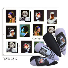 Load image into Gallery viewer, Water Decal Nail Art Decorations Nail Sticker Tattoo Full Cover Beauty Decals Manicure Supplies Accessories  Women Kids Girls Manicure Decoration Nail Art Supplies 3D Self-Adhesive Nail Decals Designer Nail Stickers for Acrylic Nails
