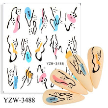 Load image into Gallery viewer, Water Decal Nail Art Decorations Nail Sticker Tattoo Full Cover Beauty Decals Manicure Supplies Accessories  Women Kids Girls Manicure Decoration Nail Art Supplies 3D Self-Adhesive Nail Decals Designer Nail Stickers for Acrylic Nails
