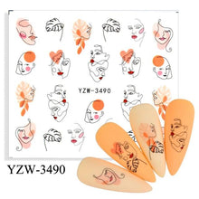 Load image into Gallery viewer, Water Decal Nail Art Decorations Nail Sticker Tattoo Full Cover Beauty Decals Manicure Supplies Accessories  Women Kids Girls Manicure Decoration Nail Art Supplies 3D Self-Adhesive Nail Decals Designer Nail Stickers for Acrylic Nails
