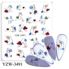 Load image into Gallery viewer, Water Decal Nail Art Decorations Nail Sticker Tattoo Full Cover Beauty Decals Manicure Supplies Accessories  Women Kids Girls Manicure Decoration Nail Art Supplies 3D Self-Adhesive Nail Decals Designer Nail Stickers for Acrylic Nails
