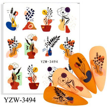 Load image into Gallery viewer, Water Decal Nail Art Decorations Nail Sticker Tattoo Full Cover Beauty Decals Manicure Supplies Accessories  Women Kids Girls Manicure Decoration Nail Art Supplies 3D Self-Adhesive Nail Decals Designer Nail Stickers for Acrylic Nails
