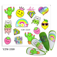 Load image into Gallery viewer, Water Decal Nail Art Decorations Nail Sticker Tattoo Full Cover Beauty Decals Manicure Supplies Accessories  Women Kids Girls Manicure Decoration Nail Art Supplies 3D Self-Adhesive Nail Decals Designer Nail Stickers for Acrylic Nails
