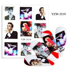 Load image into Gallery viewer, Water Decal Nail Art Decorations Nail Sticker Tattoo Full Cover Beauty Decals Manicure Supplies Accessories  Women Kids Girls Manicure Decoration Nail Art Supplies 3D Self-Adhesive Nail Decals Designer Nail Stickers for Acrylic Nails
