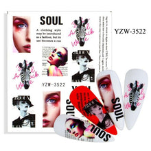 Load image into Gallery viewer, Water Decal Nail Art Decorations Nail Sticker Tattoo Full Cover Beauty Decals Manicure Supplies Accessories  Women Kids Girls Manicure Decoration Nail Art Supplies 3D Self-Adhesive Nail Decals Designer Nail Stickers for Acrylic Nails
