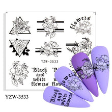 Load image into Gallery viewer, Water Decal Nail Art Decorations Nail Sticker Tattoo Full Cover Beauty Decals Manicure Supplies Accessories  Women Kids Girls Manicure Decoration Nail Art Supplies 3D Self-Adhesive Nail Decals Designer Nail Stickers for Acrylic Nails
