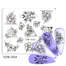 Load image into Gallery viewer, Water Decal Nail Art Decorations Nail Sticker Tattoo Full Cover Beauty Decals Manicure Supplies Accessories  Women Kids Girls Manicure Decoration Nail Art Supplies 3D Self-Adhesive Nail Decals Designer Nail Stickers for Acrylic Nails
