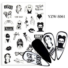 Load image into Gallery viewer, Water Decal Nail Art Decorations Nail Sticker Tattoo Full Cover Beauty Decals Manicure Supplies Accessories  Women Kids Girls Manicure Decoration Nail Art Supplies 3D Self-Adhesive Nail Decals Designer Nail Stickers for Acrylic Nails

