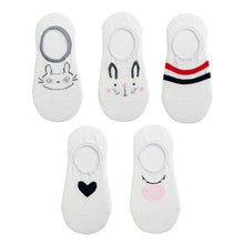 Load image into Gallery viewer, 5 Pairs 3D Cartoon Harajuku Cat Cute Heart Invisible Cotton Socks Casual Boat Socks Funny Girl Ankle Sock Set for Women
