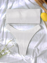 Load image into Gallery viewer, Bikinis Swimsuit Women Push Up Bikini Set  Female Swimwear Women's Strapless Solid Color 2 Pieces Bathing Suit Swimsuit Swimsuits Off Shoulder High Waist Bathing Suit High Cut Swimwear For Summer
