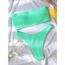 Load image into Gallery viewer, Bikinis Swimsuit Women Push Up Bikini Set  Female Swimwear Women's Strapless Solid Color 2 Pieces Bathing Suit Swimsuit Swimsuits Off Shoulder High Waist Bathing Suit High Cut Swimwear For Summer
