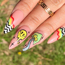 Load image into Gallery viewer, Yellow Smiles Sun Moon Clouds 3D Nail Stickers For Halloween Theme Slider Decals Nail Art Decorations Design  3D Self-Adhesive Nail Decorations Accessories Women Girls Manicure Decorations Nail Art Supplies Water Transfer Decals
