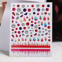 Load image into Gallery viewer, Yellow Smiles Sun Moon Clouds 3D Nail Stickers For Halloween Theme Slider Decals Nail Art Decorations Design  3D Self-Adhesive Nail Decorations Accessories Women Girls Manicure Decorations Nail Art Supplies Water Transfer Decals
