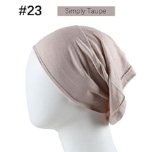 Load image into Gallery viewer, New Winter Autumn Soft Solid Color Inner Hijab  Cap Lightweight Muslim Turban Elegant Hijab Caps Hat Islam Under Scarf  Undercap Bonnet Color Soft Jersey Stretch Hijab's Tube Cap Hat Hijab Bonnet Muslim Women Scarf Turbans Head For Women
