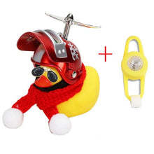 Load image into Gallery viewer, Yellow Small Bike Duck Bicycle Bell Luminous Normal Duck Ducky Bicycle Airscrew Helmet Wind Motor Riding Cycling Lights Horn Rubber Duck Helmet Bike Horn Bell Car Decoration Bicycle Horn
