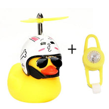Load image into Gallery viewer, Yellow Small Bike Duck Bicycle Bell Luminous Normal Duck Ducky Bicycle Airscrew Helmet Wind Motor Riding Cycling Lights Horn Rubber Duck Helmet Bike Horn Bell Car Decoration Bicycle Horn

