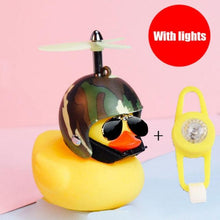 Load image into Gallery viewer, Yellow Small Bike Duck Bicycle Bell Luminous Normal Duck Ducky Bicycle Airscrew Helmet Wind Motor Riding Cycling Lights Horn Rubber Duck Helmet Bike Horn Bell Car Decoration Bicycle Horn

