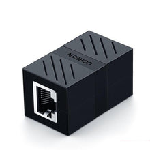 Load image into Gallery viewer, Elegant Small RJ45 Network Coupler Connector Cat7/6/5e Ethernet Adapter 8P8C Network Extender Extension Cable For Ethernet Cable Adapter Female To Female Black
